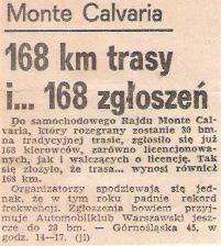 Rajd Monte Calvaria.  29-30.01.1972r.