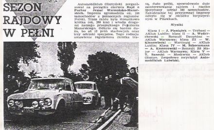Rajd o puchar Jezior Warmińsko-Mazurskich - Motor 29/1965