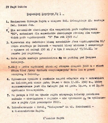 4 Rajd Żubrów - 1969r
