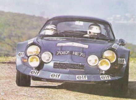 Jean Claude Andruet i “Biche” na samochodzie Alpine Renault A 110.
