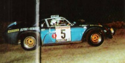 Jean Claude Andruet i „Biche” na samochodzie Alpine Renault A 110.