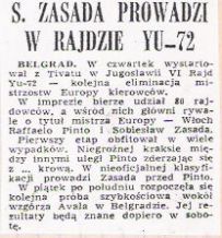 6 Rajd Jugosławii.  5-8.10.1972r.