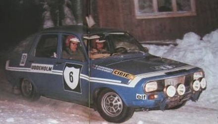 Ove Andersson i John Davenport na samochodzie Renault 12 Gordini.