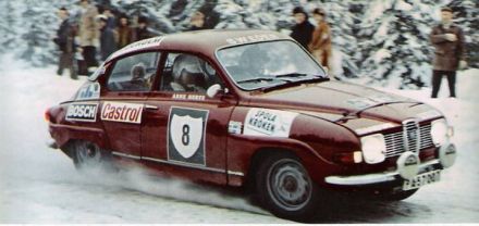 Stig Blomqvist i Arne Hertz na samochodzie Saab 96 V4.