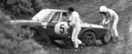 Amilcare Ballestrieri i Arnaldo Bernacchini na samochodzie Lancia Fulvia 1600 HF.