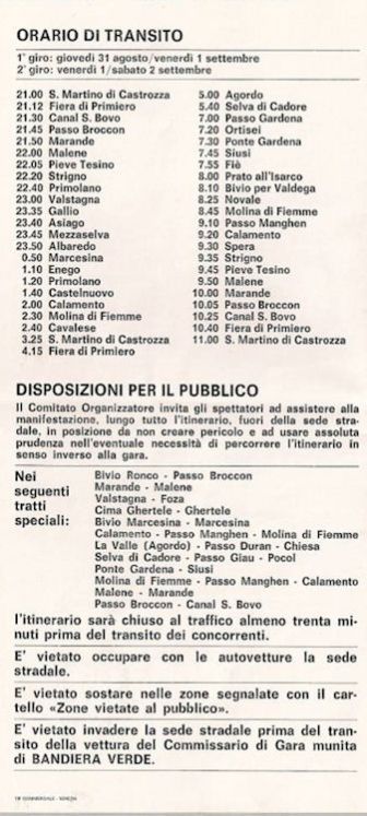 9 Rally San Martino di Castrozza.  31.08-2.09.1972r.