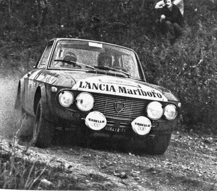 Sergio Barbasio i Piero Sodano na samochodzie Lancia Fulvia 1600 HF.