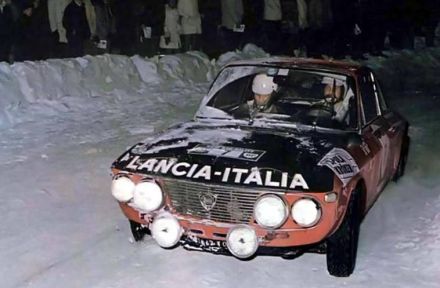 Harry Källström i Gunnar Häggbom na samochodzie Lancia Fulvia HF.