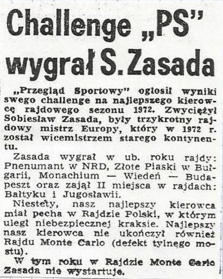 Rajdowe Mistrzostwa Polski 1973r.