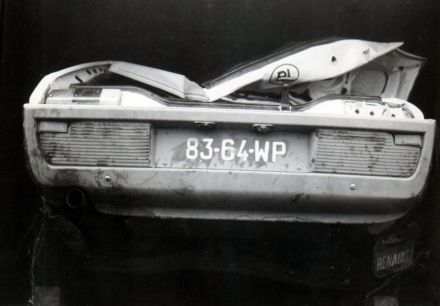 Renault 17 Gordini Błażeja Krupy po wypadku.