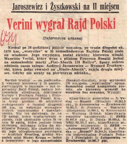 35 Rajd Polski - 1975r