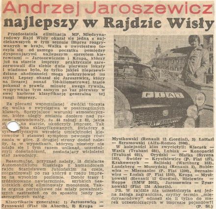 25 Rajd Wisły - 1975r
