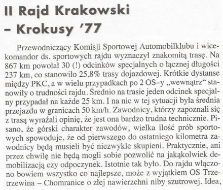 Rajd Krakowski 1977r