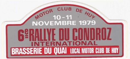 6 Rallye du Condroz.  10-11.11.1979r.