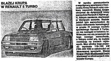 Renault 5 Turbo Błażeja Krupy