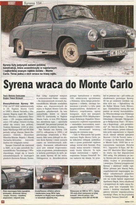 Historia startów Syreny w Monte Carlo