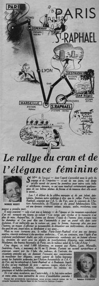 14 Rallye Feminin Paris-Saint Raphael - 1953r.