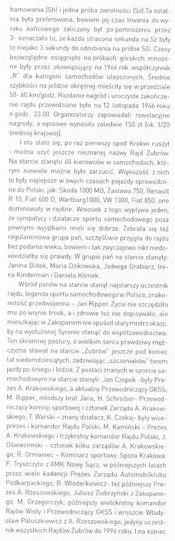 I Ogólnopolski Rajd Działaczy i Sympatyków Sportu Samochodowego.  12.11.1966r.
