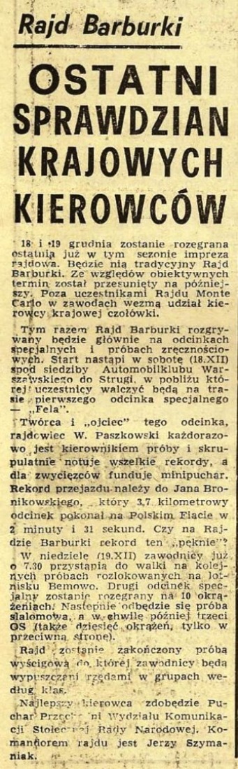 Rajd Barbórki - 1972r