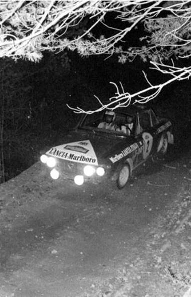 Amilcare Ballestrieri i Arnaldo Bernacchini na samochodzie Lancia Fulvia 1600 HF.