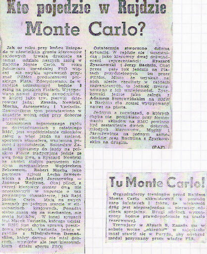 41.Rajd Monte Carlo (MC). 1 eliminacja.  21-29.01.1972r.