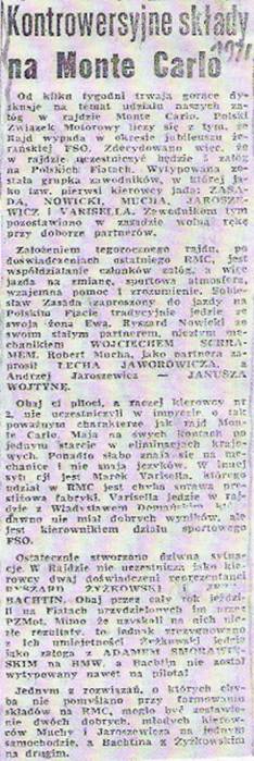 41.Rajd Monte Carlo (MC). 1 eliminacja.  21-29.01.1972r.
