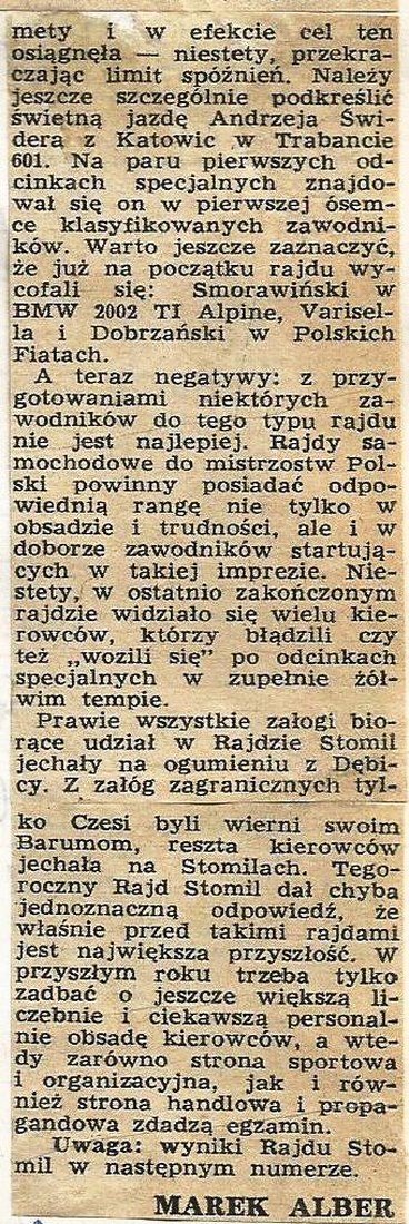 2 Rajd Stomil 1973r