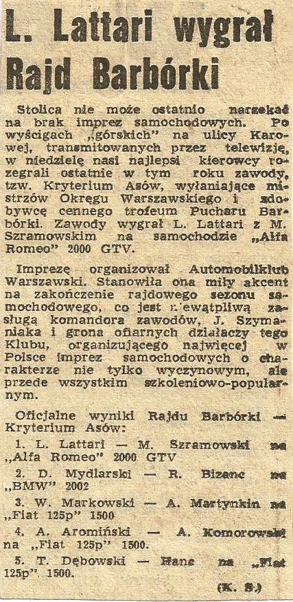 Rajd Barburka 1974r
