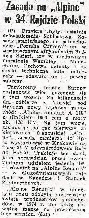 Rajd Polski 1974r