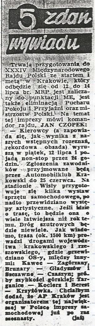 Rajd Polski 1974r