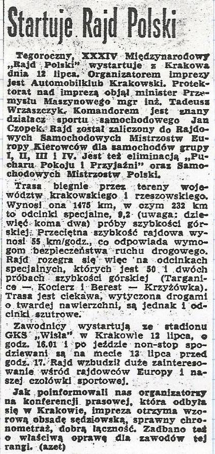 Rajd Polski 1974r