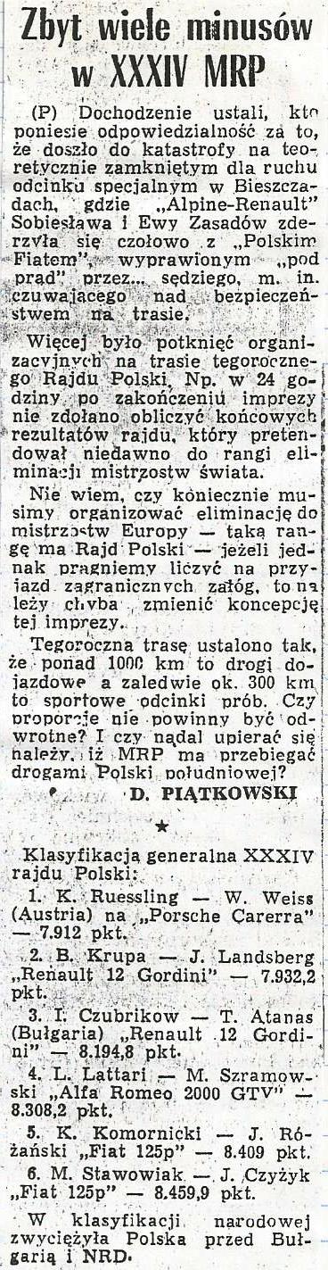 Rajd Polski 1974r