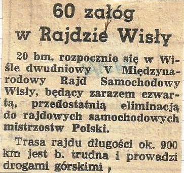 Rajd Wisły 1974r