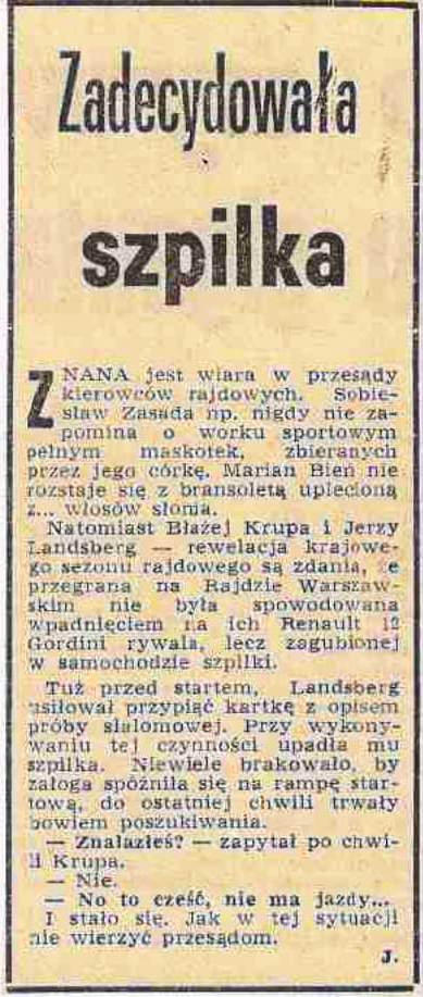 Rajd Warszawski - 1974r