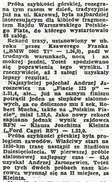 Rajd Warszawski 1974r