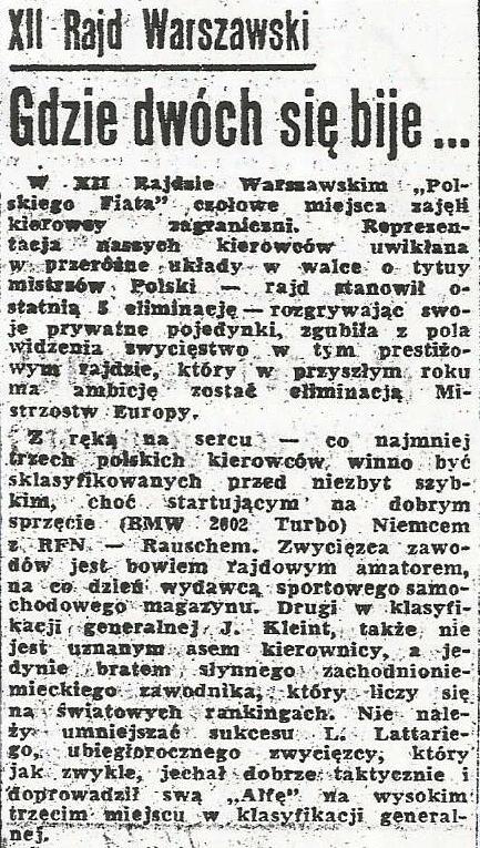 Rajd Warszawski 1974r