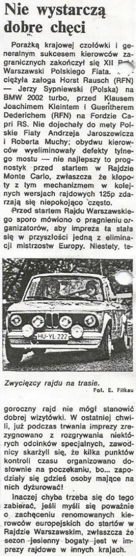 Rajd Warszawski 1974r