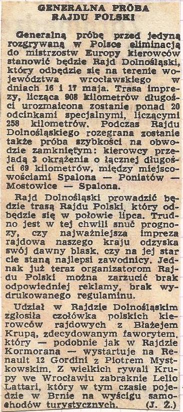 19 Rajd Dolnośląski - 1975r