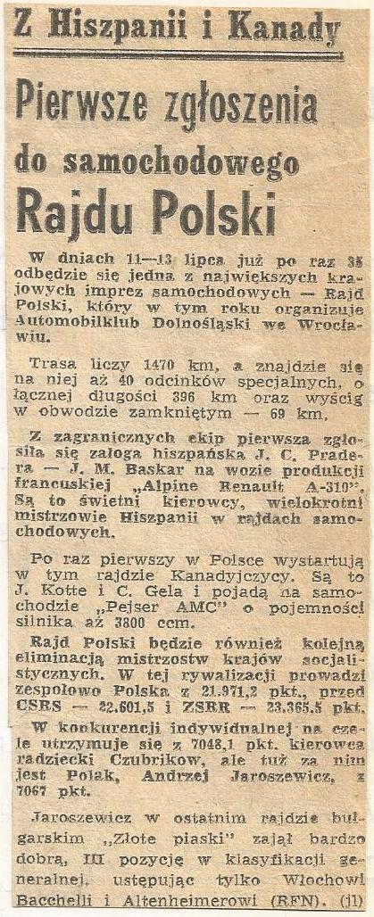 35 Rajd Polski - 1975r