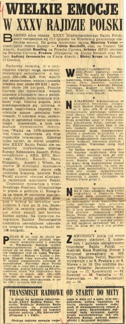 35 Rajd Polski - 1975r