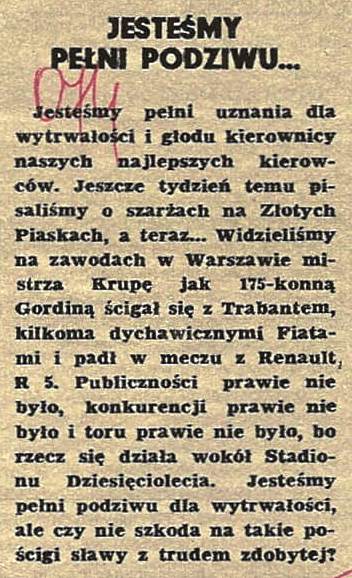 Wyścig w Warszawie - 1975r