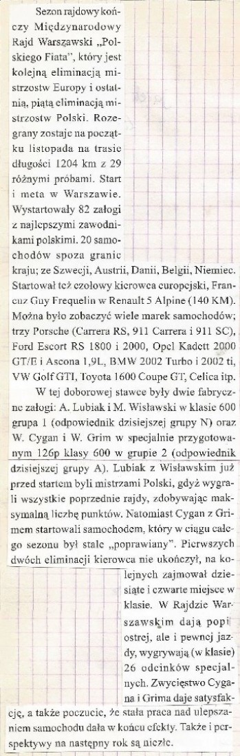 Rajd Warszawski 1977r.