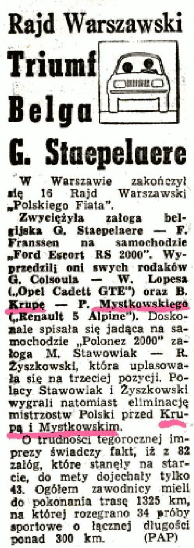 Rajd Warszawski - 1978r