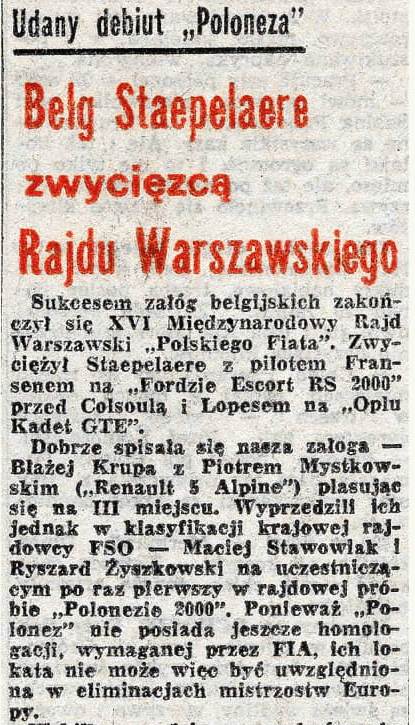 Rajd Warszawski - 1978r