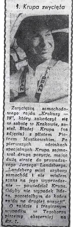 4 Rajd Krakowski Krokusy - 1979r.