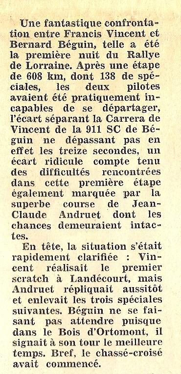 Rallye de Lorraine. 7 eliminacja.  19-20.05.1979r.