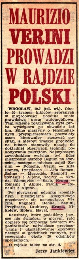 40 Rajd Polski - 1980r