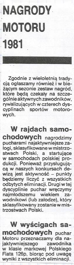 WSMP zapowiedź sezonu - 1981r