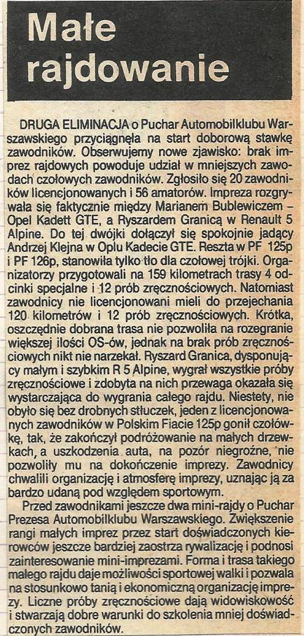 Rajd Pań i Śladami Pań - 1982r.