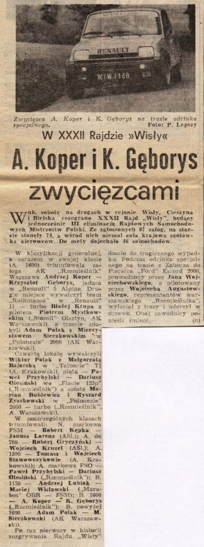 Rajd Wisły - 1984r